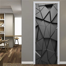 Load image into Gallery viewer, 2PCS/Set Black Geometric Door Sticker Home Decor Self Stick Wallpaper Waterproof Renovation Poster Wallpaper On The Door Decals