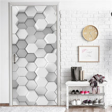 Load image into Gallery viewer, 2PCS/Set Black Geometric Door Sticker Home Decor Self Stick Wallpaper Waterproof Renovation Poster Wallpaper On The Door Decals