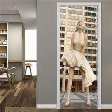 Load image into Gallery viewer, 2PCS/Set Black Geometric Door Sticker Home Decor Self Stick Wallpaper Waterproof Renovation Poster Wallpaper On The Door Decals