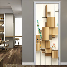 Load image into Gallery viewer, 2PCS/Set Black Geometric Door Sticker Home Decor Self Stick Wallpaper Waterproof Renovation Poster Wallpaper On The Door Decals