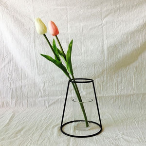 Nordic Minimalist Abstract Vase Lines Black A Iron Vase Flower Vase Dried Flower