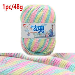 48g/25 Color  Warm DIY Milk Cotton Yarn Baby Wool Yarn for Knitting Children Hand Knitted Yarn Knit Blanket Crochet Yarn