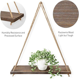 Hanging Wooden Shelves Small Ornaments Storage Wall Hanging Rack Living Room Decorative Shelves Home Swing Shelf #LR3