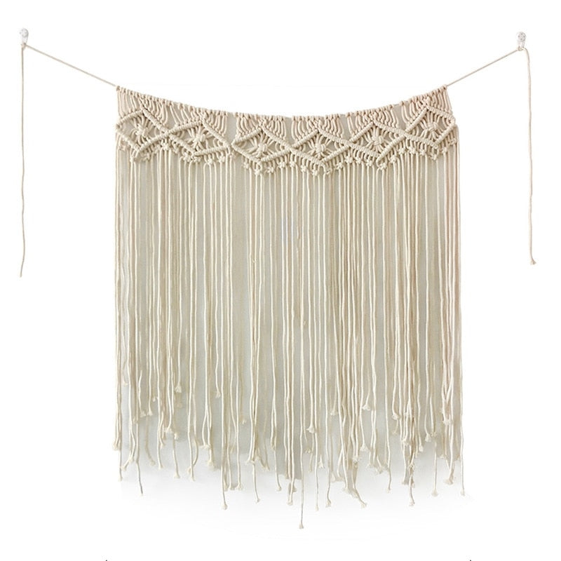 Macrame Wall Hanging Curtain Boho Chic Curtains Backdrop Woven Wall Tapestry Bohemian Home Art Decor Boho Handmade Tapestry